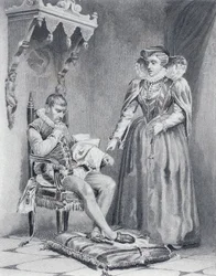 Karl IX. (1550-1574), König von Frankreich, mit seiner Mutter Katharina de Medici (1519-1589), Regentin von Frankreich von 1560-1574